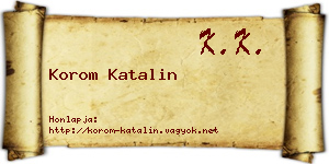 Korom Katalin névjegykártya